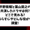 平野紫耀と葉山奨之の共演したドラマは何でどこで見れる?あらすじやどんな役かも調査!