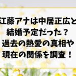 江藤アナは中居正広と結婚予定だった？過去の熱愛の真相と現在の関係を調査！