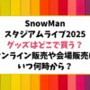 スノーマンスタジアムライブ2025グッズどこで買う？オンライン販売はいつ何時から？