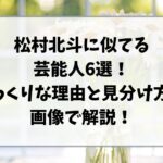 松村北斗に似てる芸能人6選｜そっくりな理由と見分け方を画像で解説！