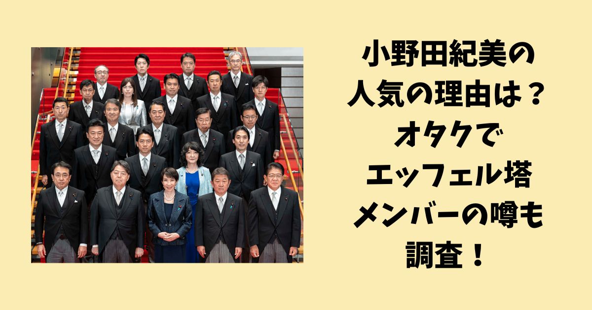 小野田紀美の人気の理由は？どんな人でオタクでエッフェル塔メンバーの噂も調査！